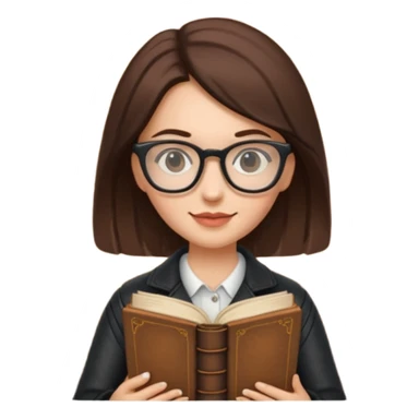 Book Collector — woman + old tome + glasses sticker