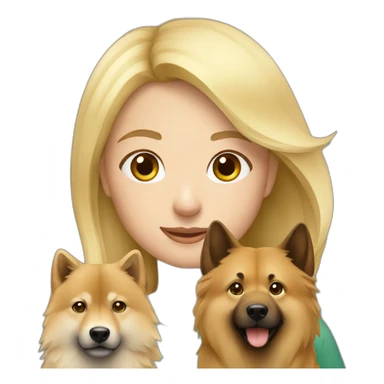 Blonde girl with eurasier sticker