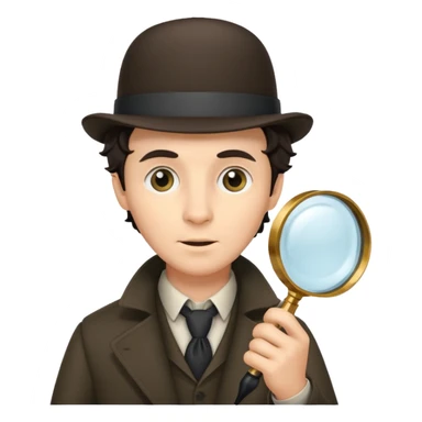 a detective film - sherloch, magnifying glass sticker
