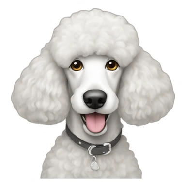White standard poodle sticker
