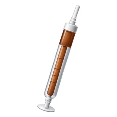 Brown syringe for injection  sticker