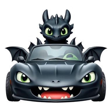 Toothless the dragon as a car  sticker