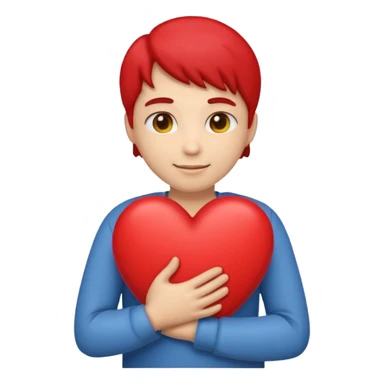 make an emoji of hugging a heart, one person. it's supposed to show a level of gratitude sticker