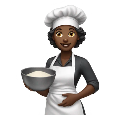 dark skinned baker woman sticker