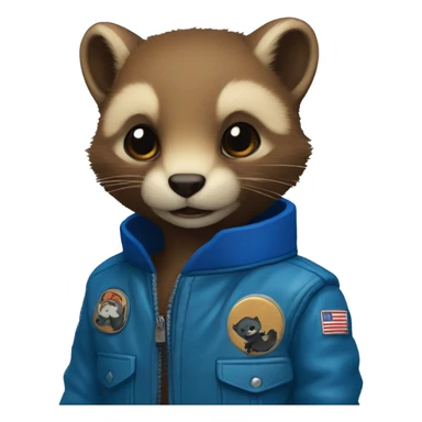 marten in a blue bomber jacket sticker
