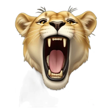 Lioness roaring sticker