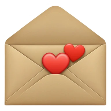 envelope with letter and heart  khaki  sticker