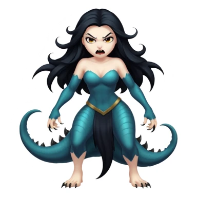 dark angry siren monster, full body sticker