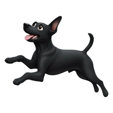 Black dog doing backflip  sticker