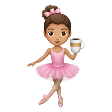 Ballet dancer performing with a coffee mug head sticker