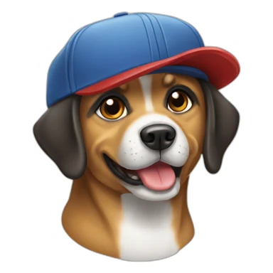 Chien avec casquette sticker