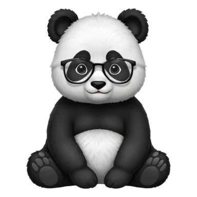 panda sit alone with glasses full body sticker