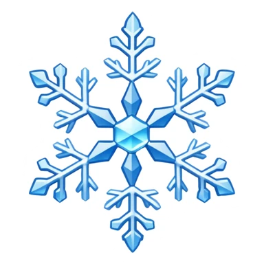white snowflake with blue snowflake sticker