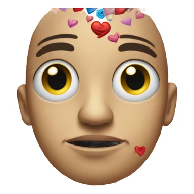 pleading face with hearts around it sticker