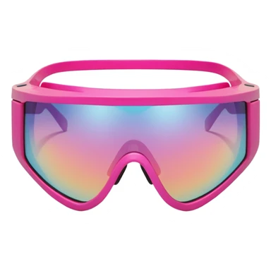 super thick sporty pink shield visor sunglasses with extra chunky oversized frame, heavy-duty build, substantial construction, one-piece lens sticker