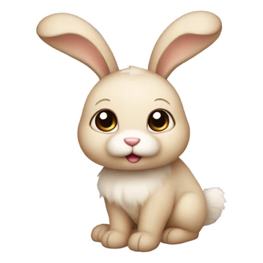 Cute beige bunny sticker