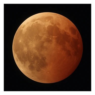 blood moon with smoother craters, two-tone fill: beige and dark red, smooth gradient transition between colors, realistic moon style sticker