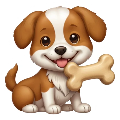Dog with bone sticker