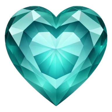 teal heart with a crystal effect sticker