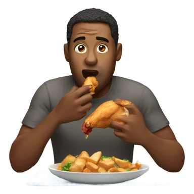 man eating chicken sticker