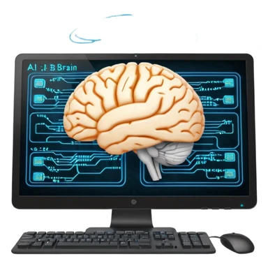 I need an emoji for Slack that ilustrates Artificial Intelligence (AI) si I can flag/tag pull requests and messages that are generated with AI for colleagues to know that they need to pay attention !
What is most descriptive for AI pull request ?

Make it animated and as large as possible  sticker