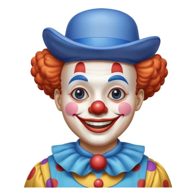 Chú hề đội mũ vuông cao xanh nước biển, cười tươi sticker