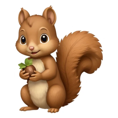 baby squirrel hold a acorn sticker