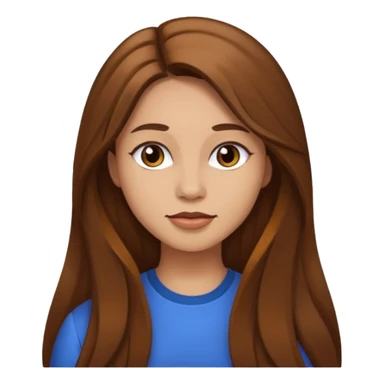 Aundrea Fimbres with long brown hair, light skin sticker