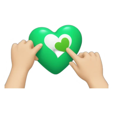 Green-heart-with-white-bandage-and-hand sticker