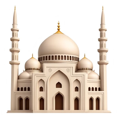 Cinematic Realistic Mohammad Al-Amin Mosque Landmark Emoji, showcasing the intricate architecture of the mosque rendered with rich textures and majestic, soft lighting. sticker