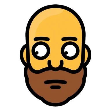 Omar Simpson character with bald head, round eyes, and stubble beard sticker