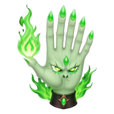world of warcraft warlock hand with green fire sticker