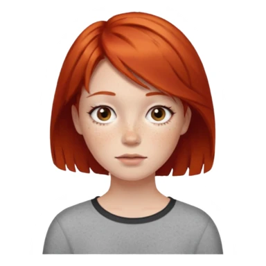 girl , short layer red hair sticker