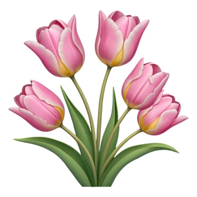 Aesthetic and adorable tulips soft pink sticker