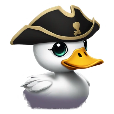 duckling wearing pirate hat and an eyepatch  sticker
