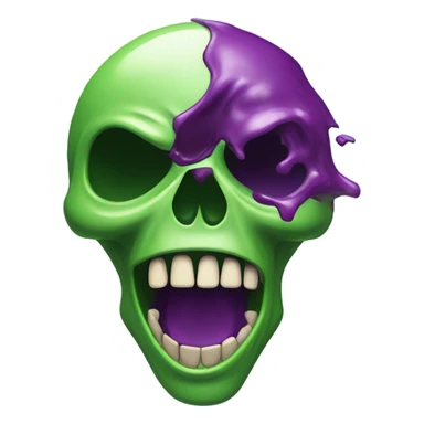 A barfing skull sticker
