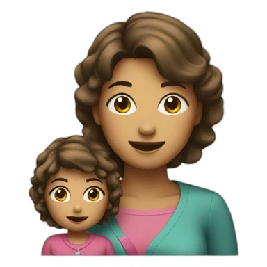 Mom and daughter speaking  sticker
