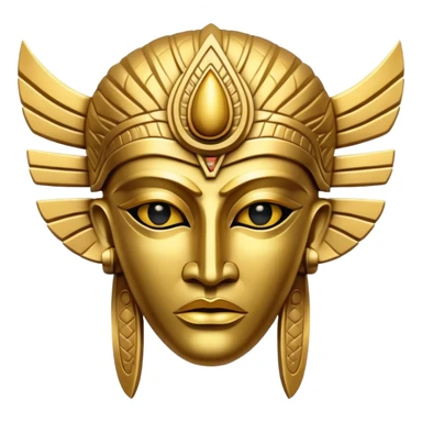 golden Anunnaki mask, neutral expression sticker