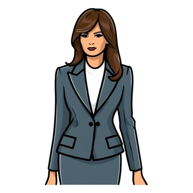 Melania Trump former model and First Lady with elegant appearance sticker