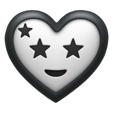 Coeur noir avec des étoiles  sticker