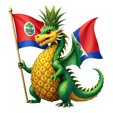 Dragon with the flag of costa rica and a pineapple sticker