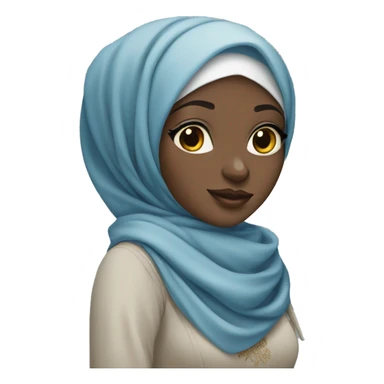 Ultra detailed african hijabi in blue sticker