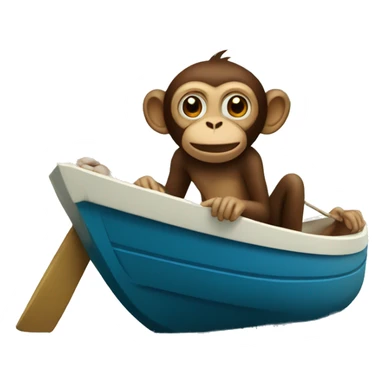 monkey in boat sticker