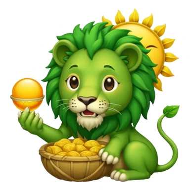 Alchemist style green lion eating sun sticker