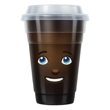 Realistic Black coffee with ice in a plastic cup  sticker