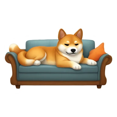 shiba inu lounging on couch sticker