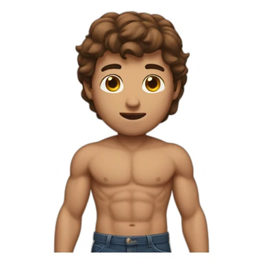 Brown hair Guy with abs sticker