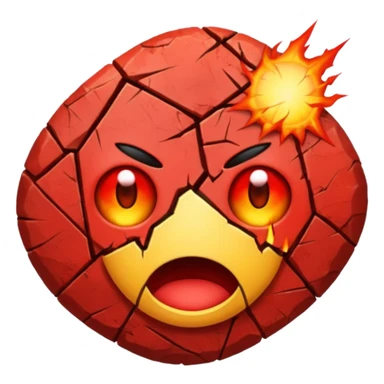 rock with fever emoji sticker