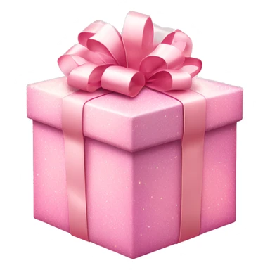 Pastel Pink Gift Box "A pastel pink gift box with a glowing ribbon, glittery wrapping paper, and magical sparkles floating in the air around it." sticker