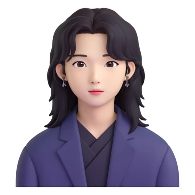 Hyunjin from Stray Kids, K-pop idol with long hair sticker